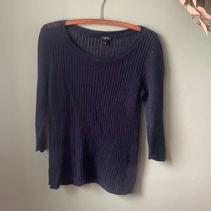 Navy blue scoop neck knit sweater
